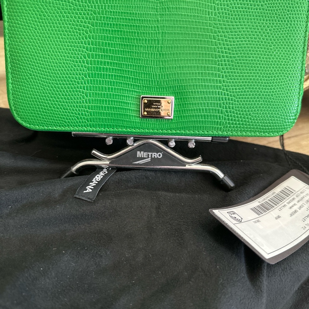 Dolce & Gabbana Light Green Zip Around Wallet